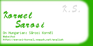 kornel sarosi business card